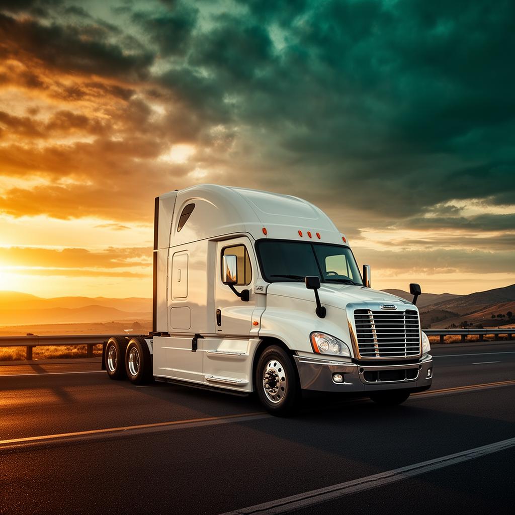 Modern American freight truck — symbol of the small carriers that move U.S. supply chains